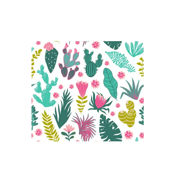 Colección de plantas tropicales — Vector de stock