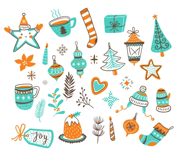 Collection de set de Noël traditionnel — Image vectorielle