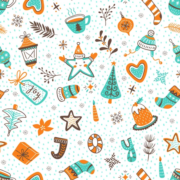 Collection of traditional Christmas set — Stock Vector