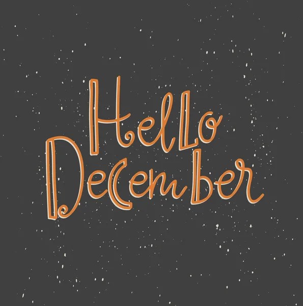 Hello December - winter card — Stock Vector