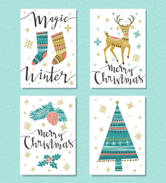 Cartes de voeux Set de Noël — Image vectorielle