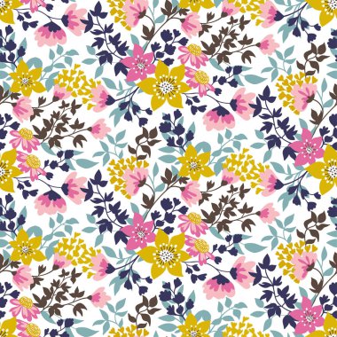 Basit çiçekli kumaş tasarım