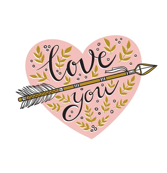 Aşk kartı Sevgililer günü için — Stok Vektör