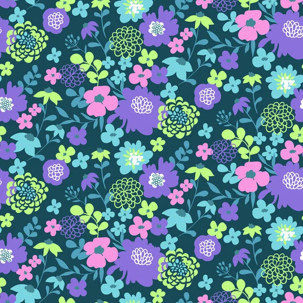 Diseño de tela con flores simples — Vector de stock