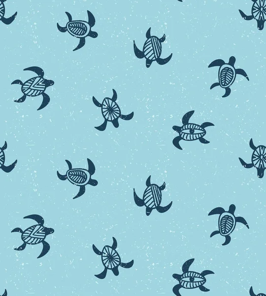 완벽 한 패턴 장식 바다 거북 — 스톡 벡터