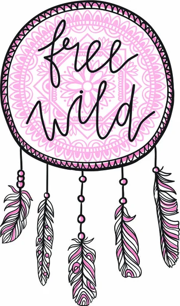 Boho sjabloon met inspirerende citaat belettering — Stockvector