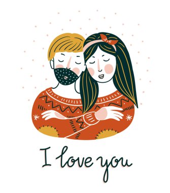 Sevgililer Günü vektör kartı.