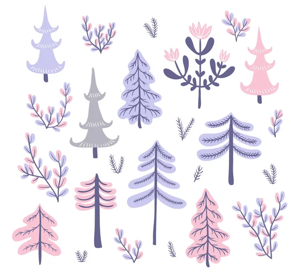 Arbres de style scandinave — Image vectorielle