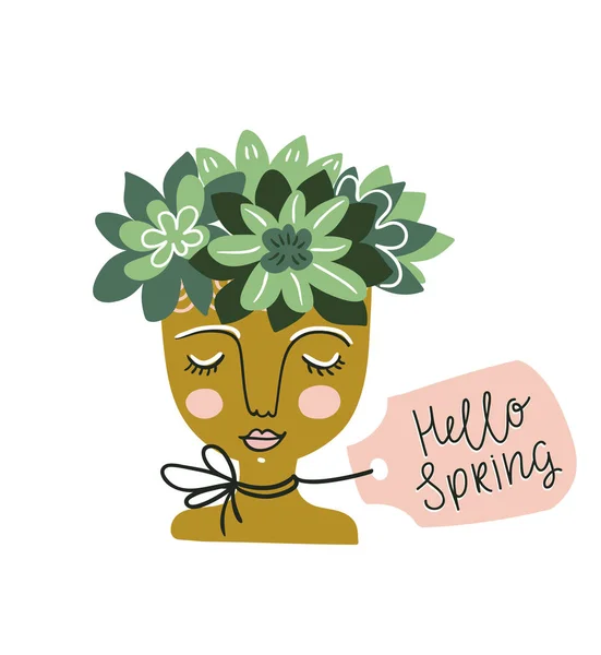 Hello spring card — Stock Vector
