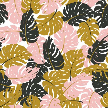 Sorunsuz elle çizilmiş tropikal desen