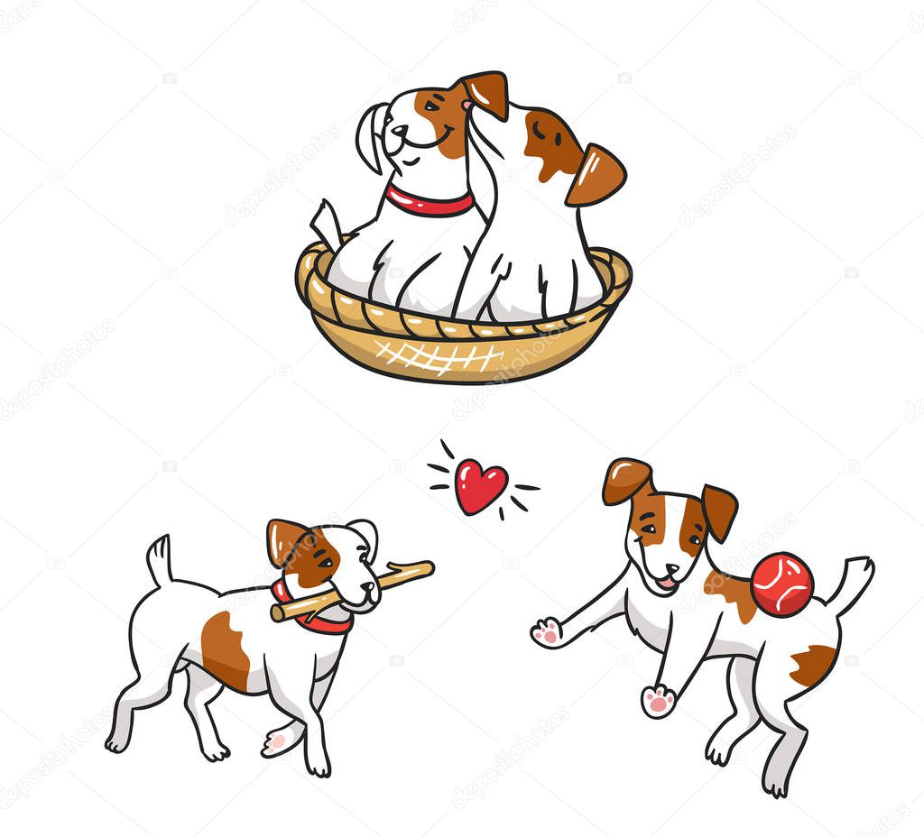 Cartoon Jack Russell Terriers