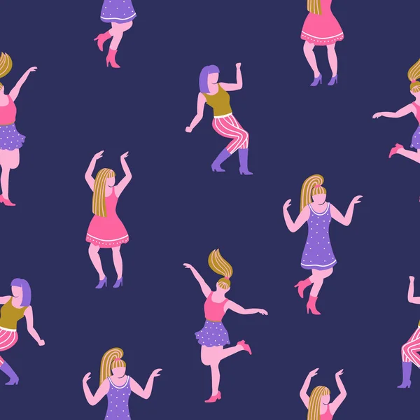 Damas bailando patrón — Vector de stock