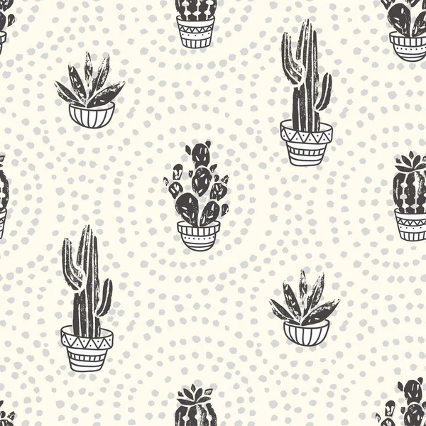 Naadloze patroon met cactussen — Stockvector