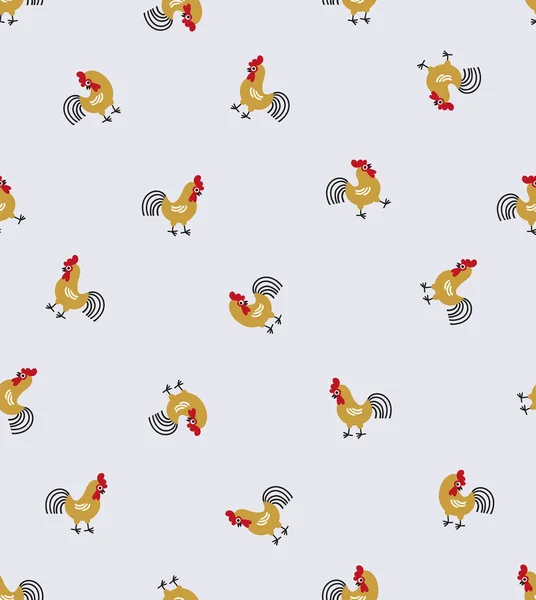 Seamless pattern with cocks — Stock Vector