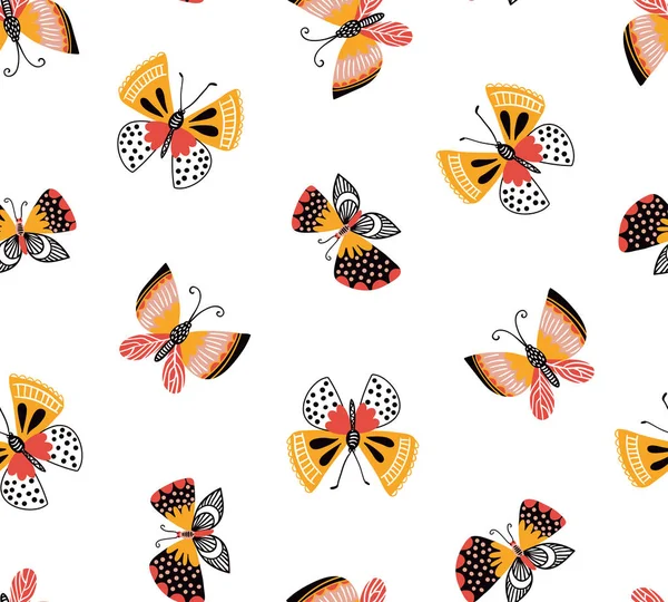 Naadloze vlinders patroon — Stockvector