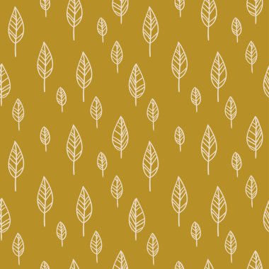 çizilmiş yaprakları desen 