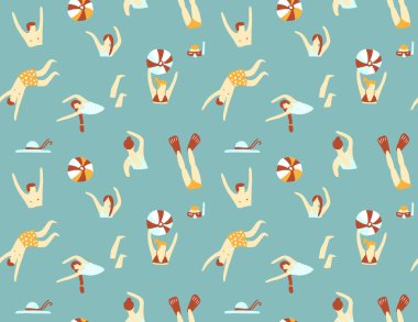 Yüzme insanlar seamless modeli