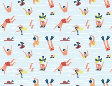 Yüzme insanlar seamless modeli