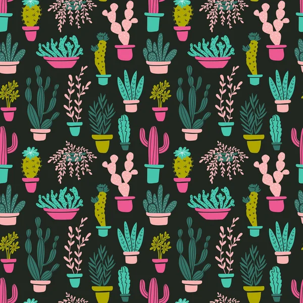 Potted succulents pattern 