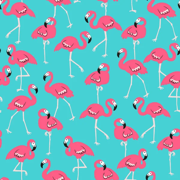 Różowe flamingi wzór — Wektor stockowy