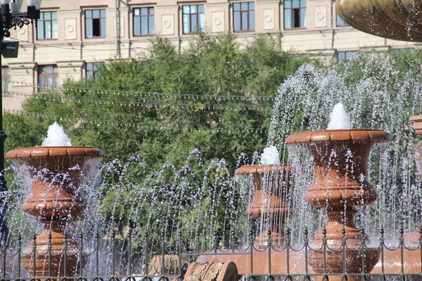 Fountain Lenin Square Khabarovsk — Stock fotografie