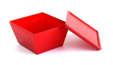 Kırmızı plastik kutu