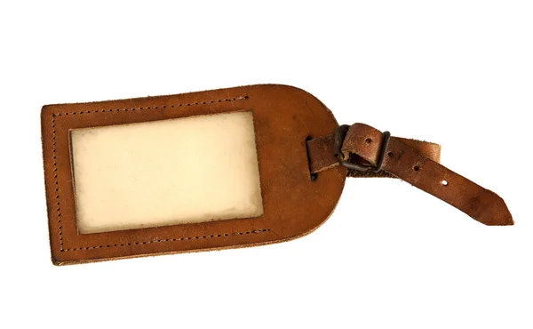 Leather luggage tag — Stock Photo, Image