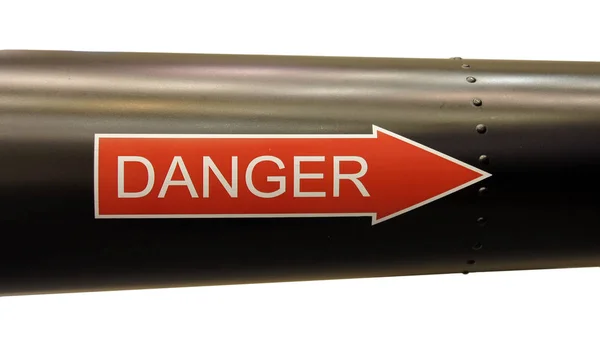 Danger Sign in red arrow — Stock Photo, Image