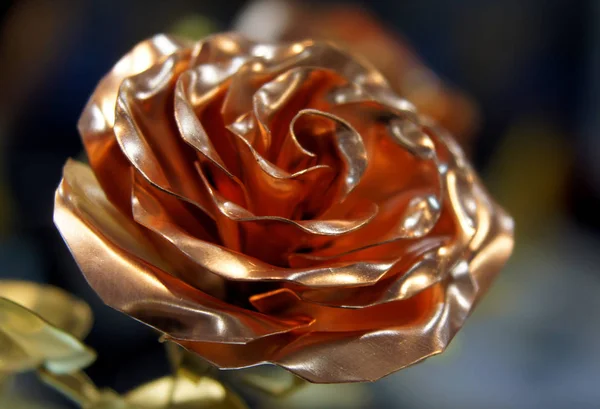 玫瑰由铜制成 — 图库照片