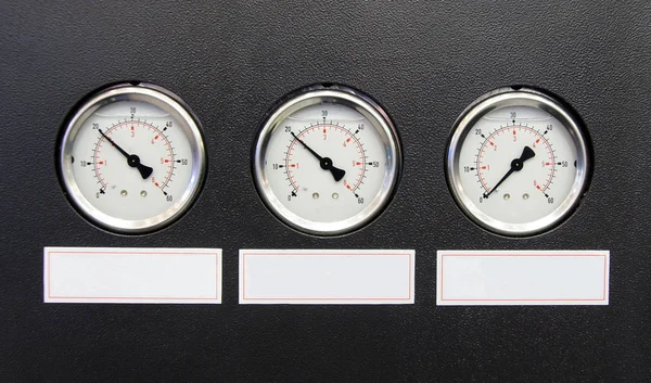Três medidores circulares — Fotografia de Stock