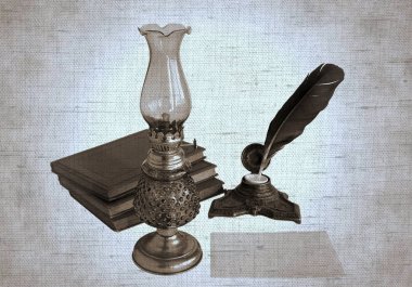 Boş kağıt kartı ile natürmort