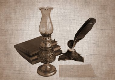 Boş kağıt kartı ile natürmort
