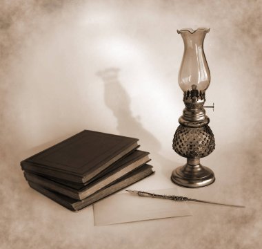 Boş kağıt kartı ile natürmort