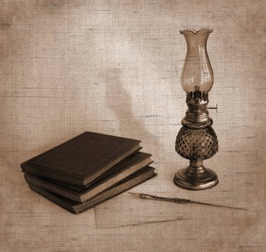 Boş kağıt kartı ile natürmort