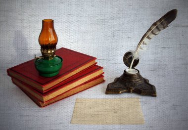 Boş kağıt kartı ile natürmort