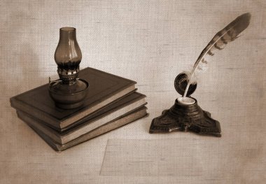 Boş kağıt kartı ile natürmort