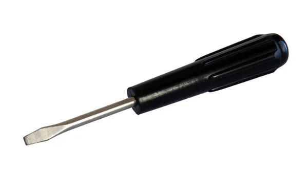 Vintage screwdriver with black handle — Stock Photo, Image
