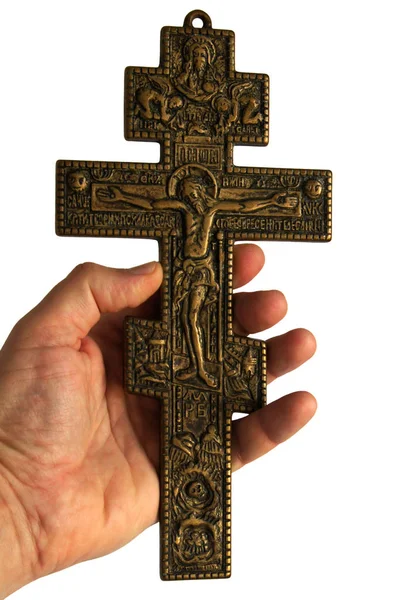 Крест с распятием Иисуса Христа — стоковое фото