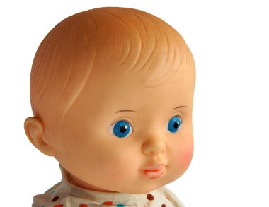 Vintage oyuncak bebek portre yüz