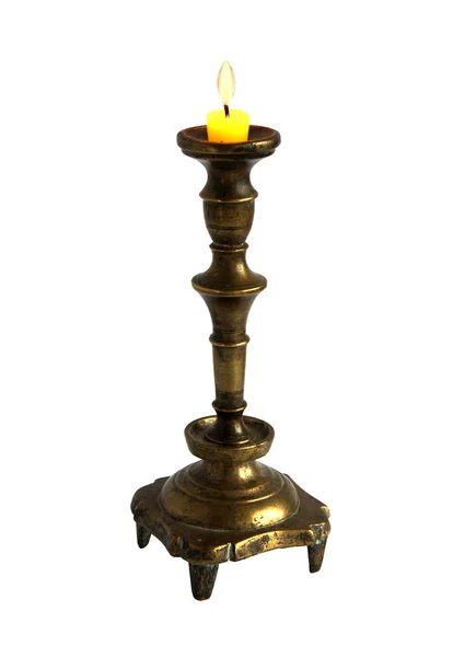 Starožitné bronzové svícen — Stock fotografie