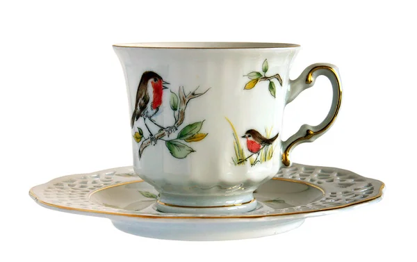 Antique porcelain cup and saucer — Stock Photo, Image