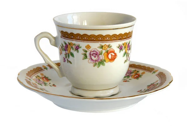 Antique porcelain cup and saucer — Stock Photo, Image