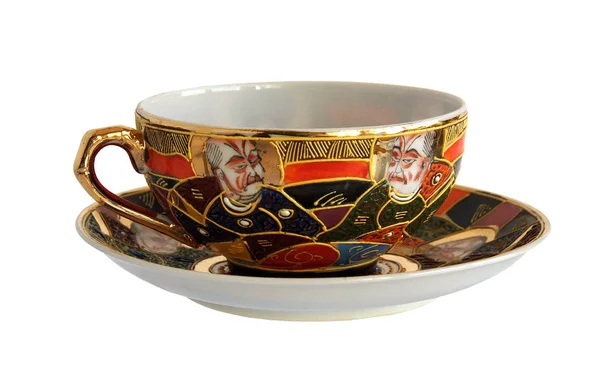 Antika porselen fincan ve fincan tabağı — Stok fotoğraf