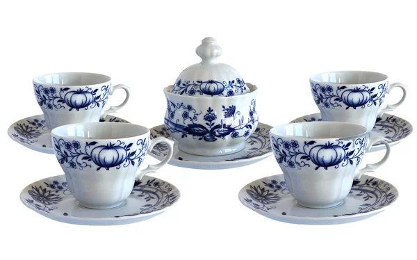 Antique blue and white porcelain service