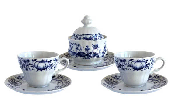 Antique blue and white porcelain service