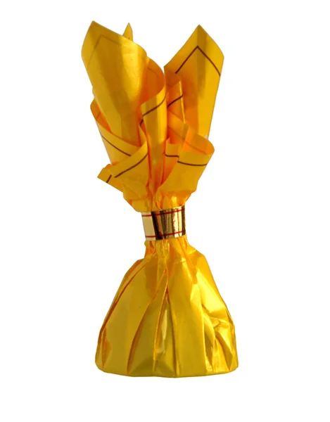 Желтая обертка от конфет — стоковое фото