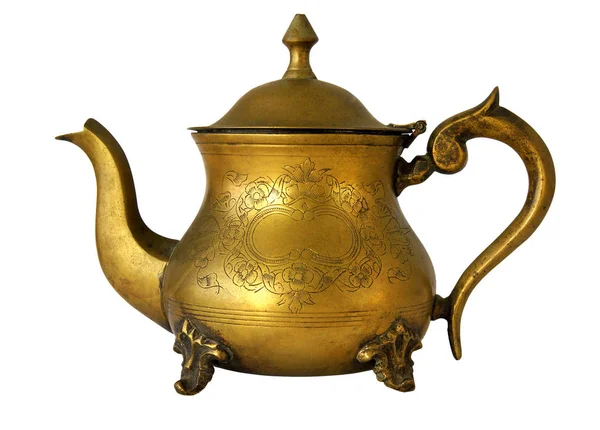 Antique brass teapot — Stock Photo, Image