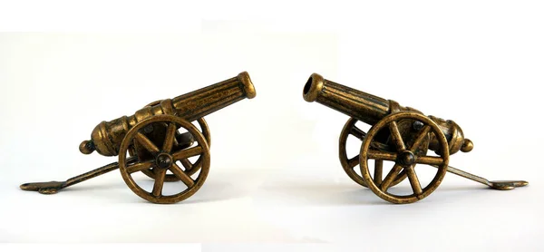 Cannone in miniatura in bronzo antico — Foto Stock