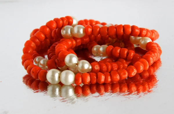 Vintage coral necklace — Stock Photo, Image