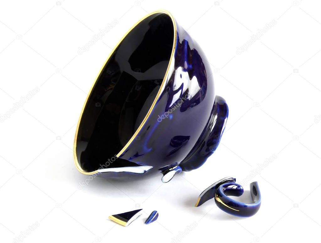 Broken porcelain cup
